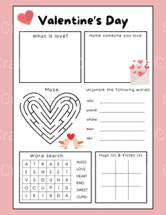 Valentine's Day Activity Book for Kids - CraftNest - Digital Crafting and Art