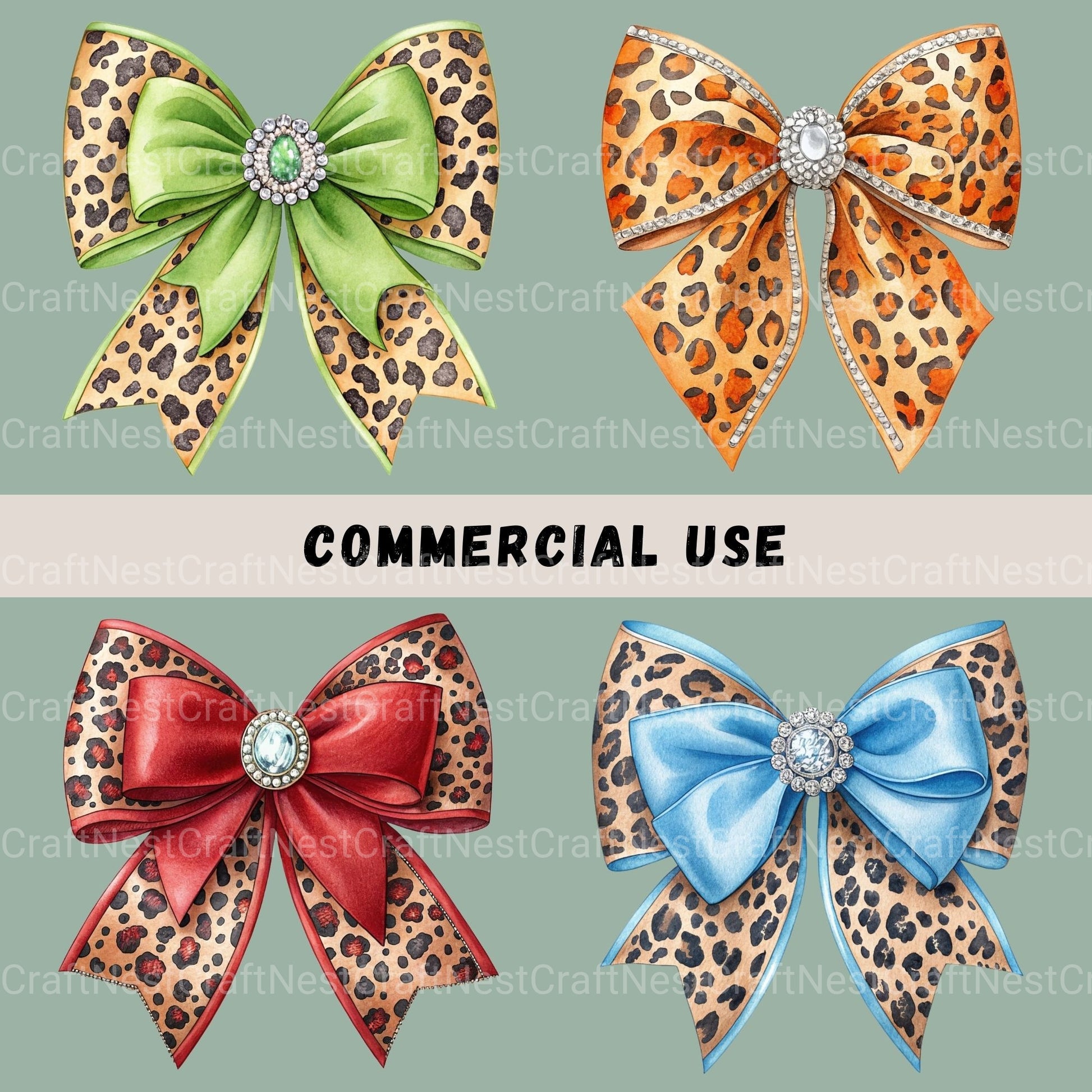 Leopard Coquette Bows Clipart Bundle - CraftNest - Digital Crafting and Art