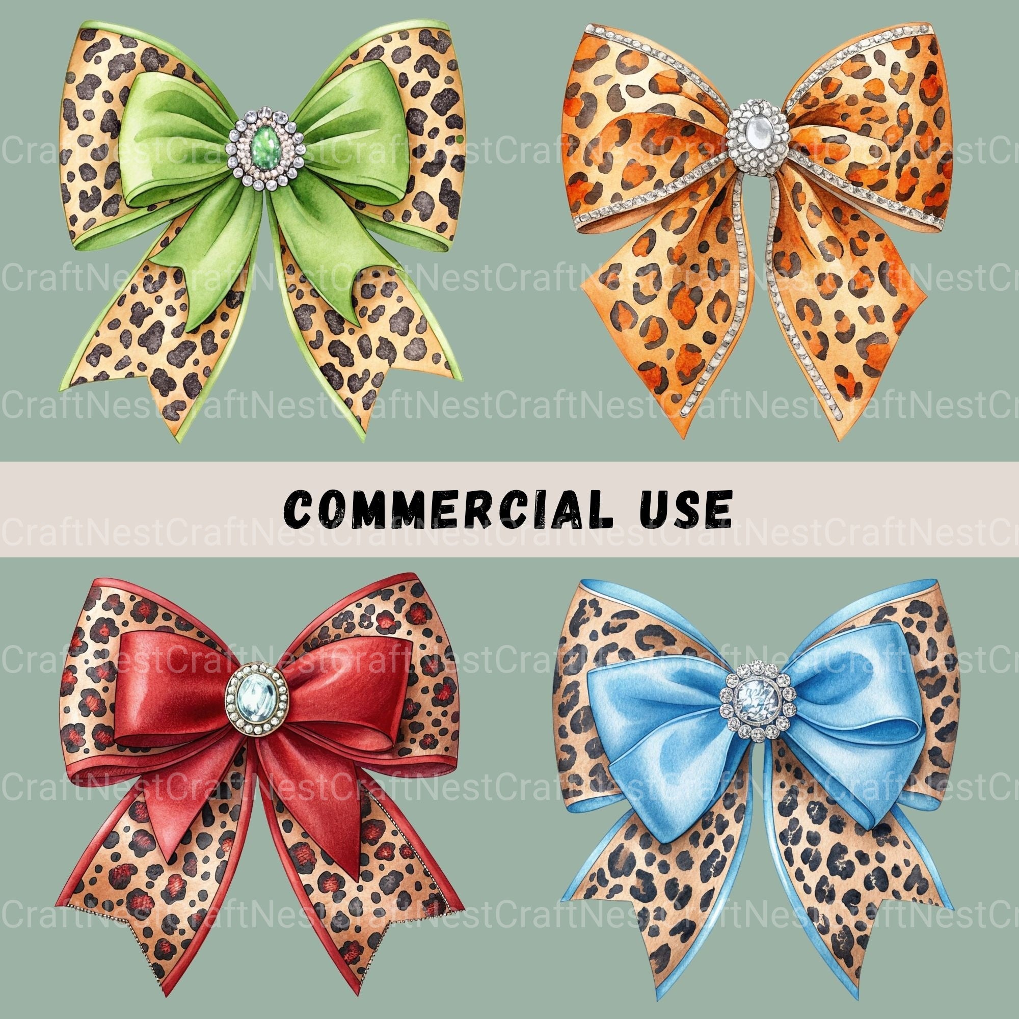 Leopard Coquette Bows Clipart Bundle - CraftNest - Digital Crafting and Art