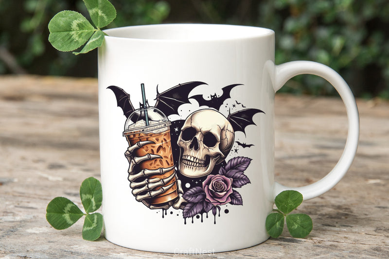 Halloween Skeleton Coffee Clipart Bundle - CraftNest - Digital Crafting and Art