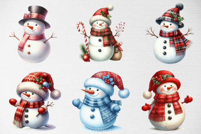 Christmas Snowman Clipart Bundle 13 - CraftNest - Digital Crafting and Art