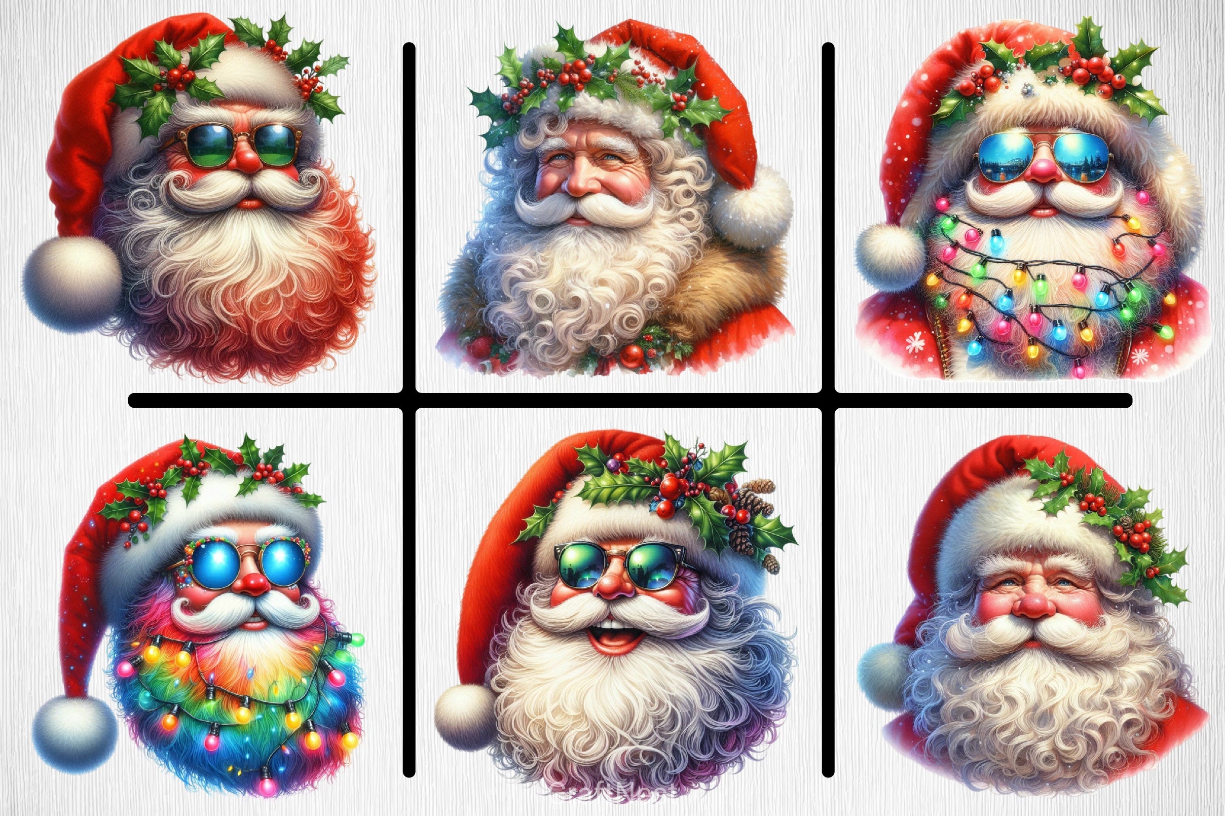 Santa Claus Christmas Clipart Bundle - CraftNest - Digital Crafting and Art