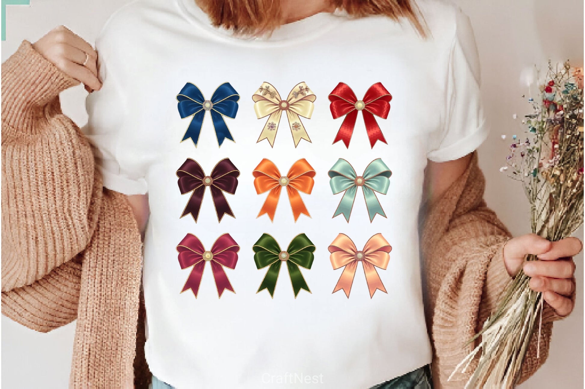 Christmas Bows Vintage Christmas Clipart Bundle - CraftNest - Digital Crafting and Art