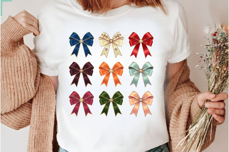 Christmas Bows Vintage Christmas Clipart Bundle - CraftNest - Digital Crafting and Art