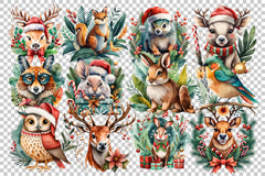 Christmas Animals Clipart Bundle 2 - CraftNest - Digital Crafting and Art