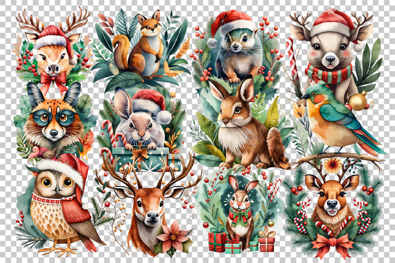 Christmas Animals Clipart Bundle 2 - CraftNest - Digital Crafting and Art