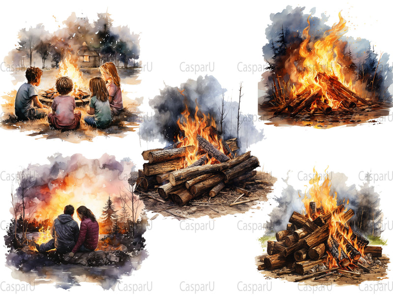 Bonfire Gatherings Clipart - CraftNest