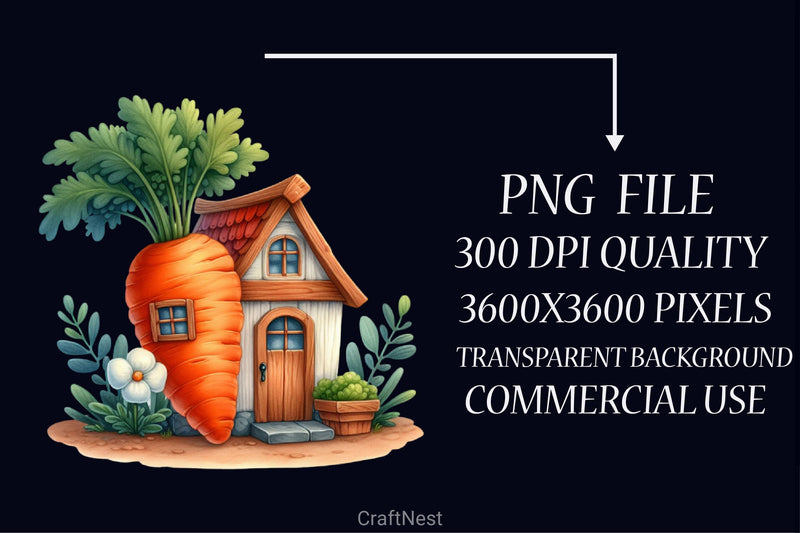 Easter Carrot House Clipart Bundle 2 - CraftNest - Digital Crafting and Art