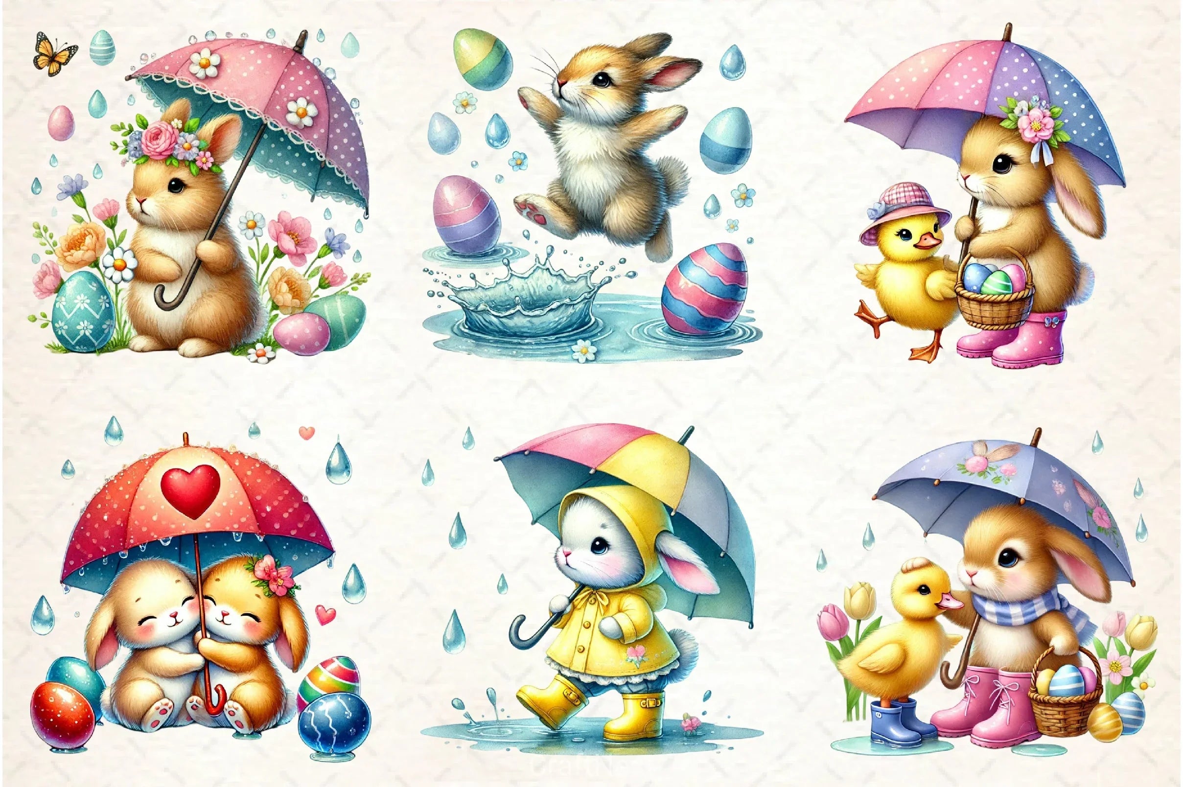 Rainy Easter Clipart Bundle - CraftNest - Digital Crafting and Art