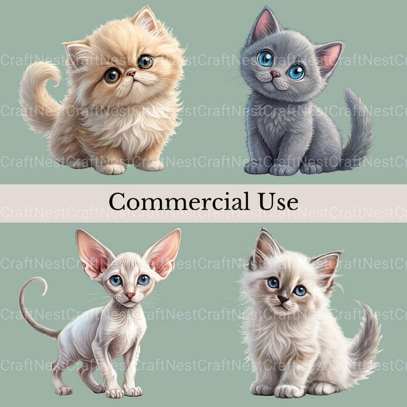 Kittens Clipart Bundle 4 - CraftNest - Digital Crafting and Art