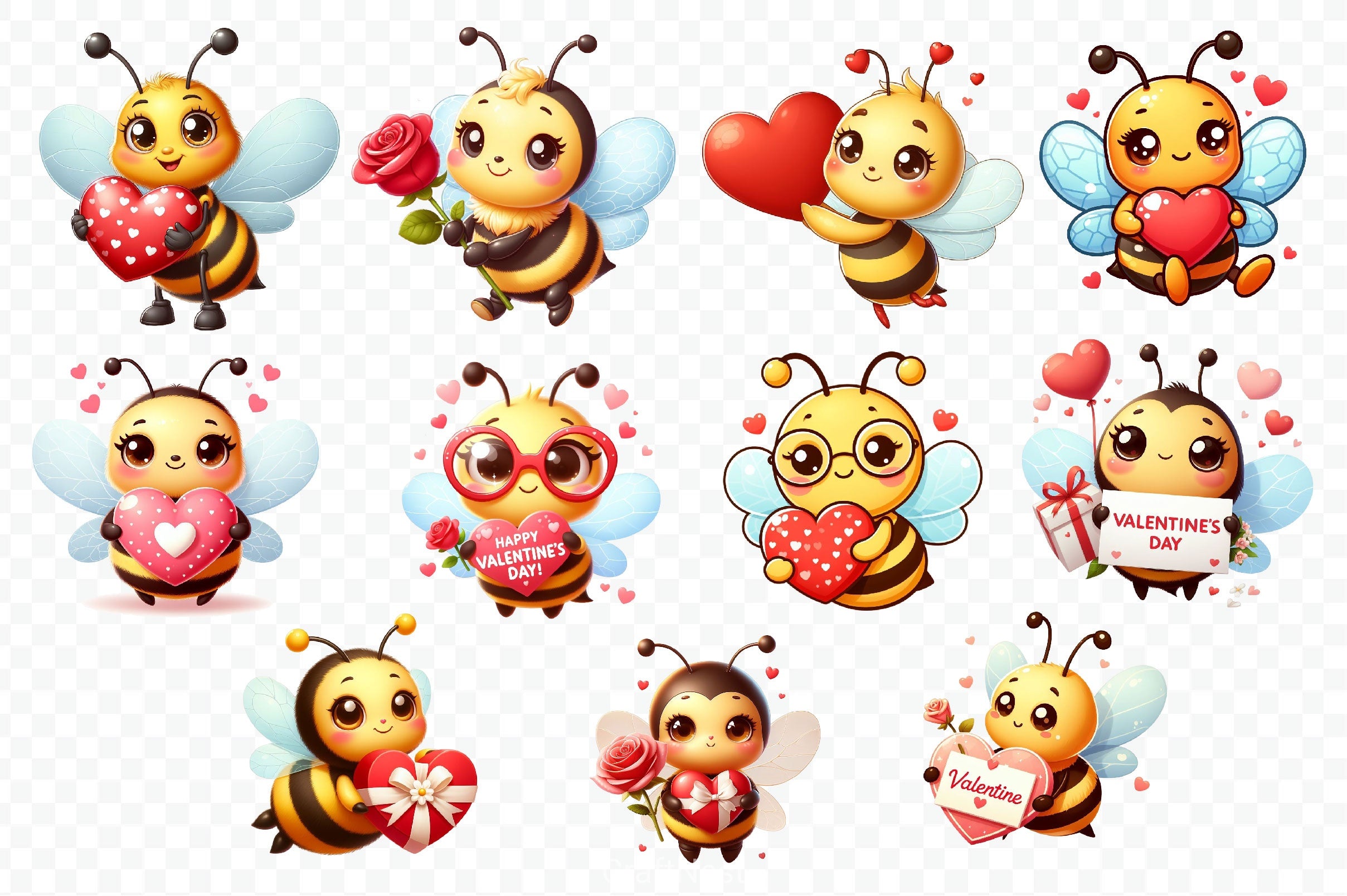Bee Valentine's Day Clipart Bundle 2 - CraftNest - Digital Crafting and Art