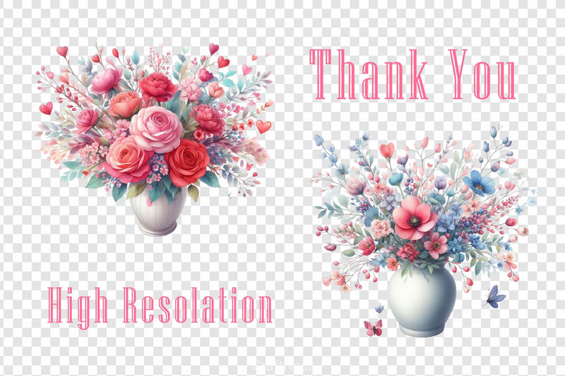 Flower Vase Clipart Bundle - CraftNest - Digital Crafting and Art