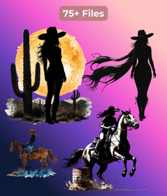 Cowgirl Silhouette Clipart Bundle - CraftNest - Digital Crafting and Art