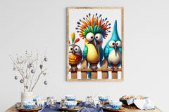 Funny Birds On Fence Clipart Bundle 2 - CraftNest - Digital Crafting and Art