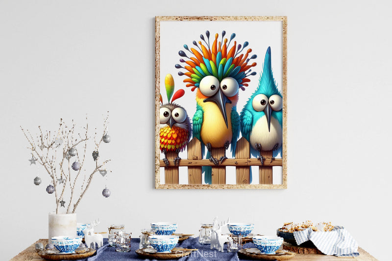 Funny Birds On Fence Clipart Bundle 2 - CraftNest - Digital Crafting and Art