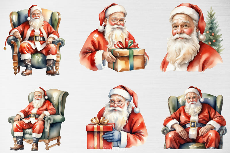 Christmas Santa Claus Clipart Bundle 5 - CraftNest - Digital Crafting and Art