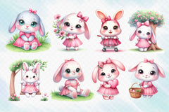 Cute Easter Bunny Clipart Bundle 8 - CraftNest - Digital Crafting and Art