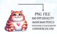 Valentine's Fat Cat Clipart Bundle - CraftNest - Digital Crafting and Art