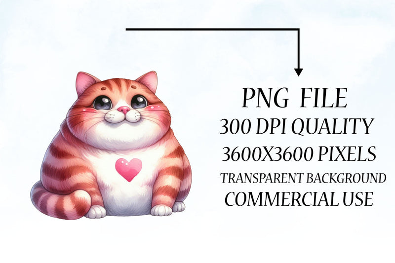 Valentine's Fat Cat Clipart Bundle - CraftNest - Digital Crafting and Art