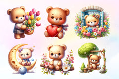 Cute Teddy Bear Clipart Bundle 3 - CraftNest - Digital Crafting and Art