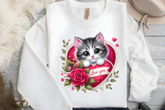 Love You Cat Valentine's Day Clipart Bundle 2 - CraftNest - Digital Crafting and Art