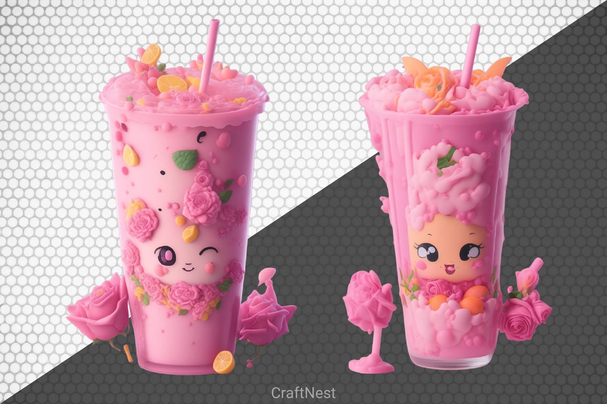 Kawaii Bubble Tea Clipart Bundle - CraftNest - Digital Crafting and Art