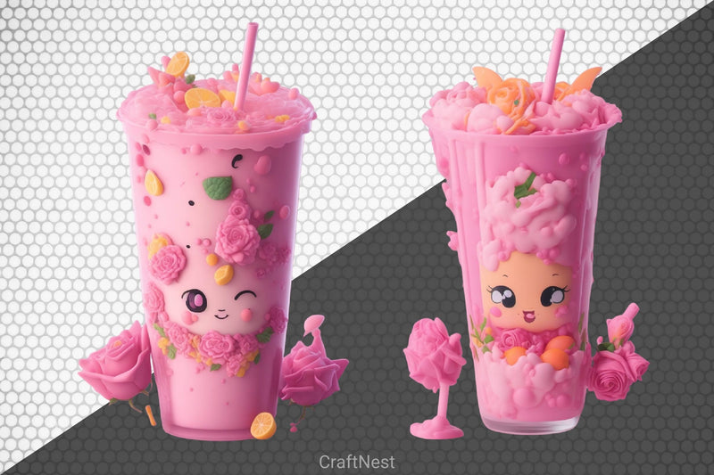 Kawaii Bubble Tea Clipart Bundle - CraftNest - Digital Crafting and Art