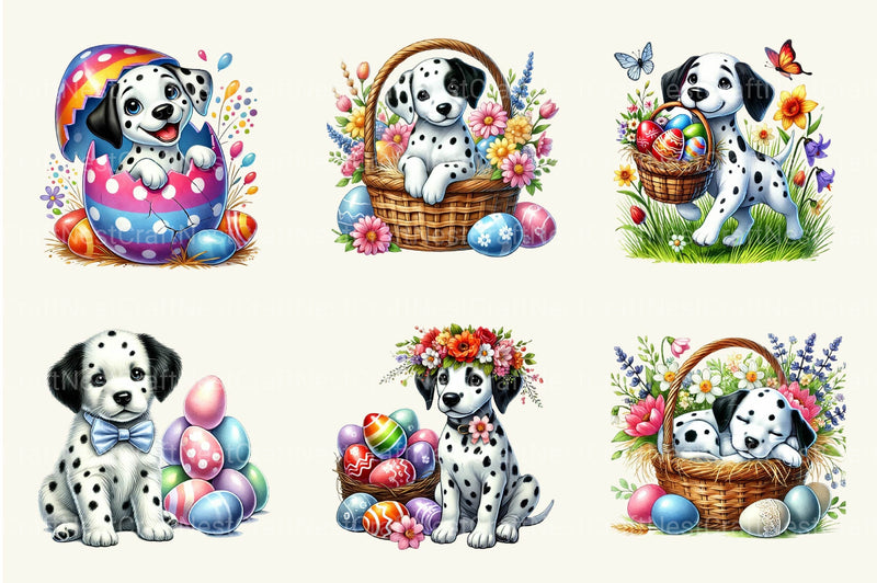 Easter Dalmatian Dog Clipart Bundle - CraftNest - Digital Crafting and Art