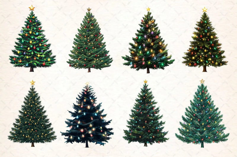 Christmas Tree Clipart Bundle 16 - CraftNest - Digital Crafting and Art