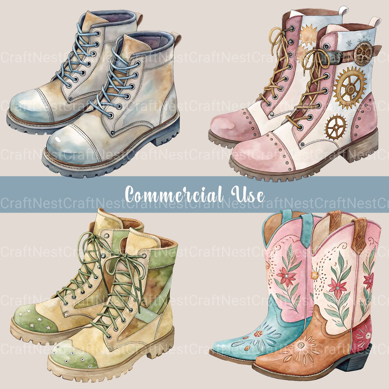 Boots Clipart Bundle - CraftNest - Digital Crafting and Art