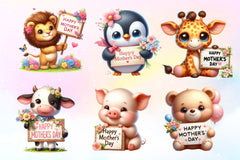 Cute Happy Mothers Day Animals Clipart Bundle 2 - CraftNest - Digital Crafting and Art