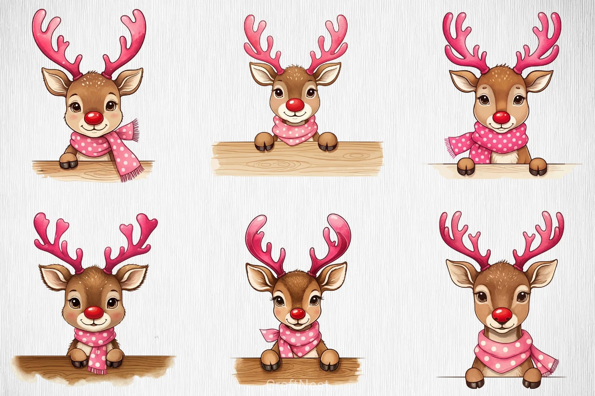 Peeking Reindeer Clipart Bundle - CraftNest - Digital Crafting and Art