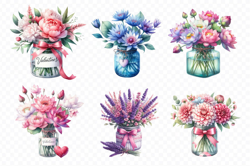 Flowers In Jar Clipart Bundle 3 - CraftNest - Digital Crafting and Art