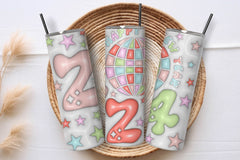 3D Inflated New Year Tumbler Bundle 4 - CraftNest - Digital Crafting and Art