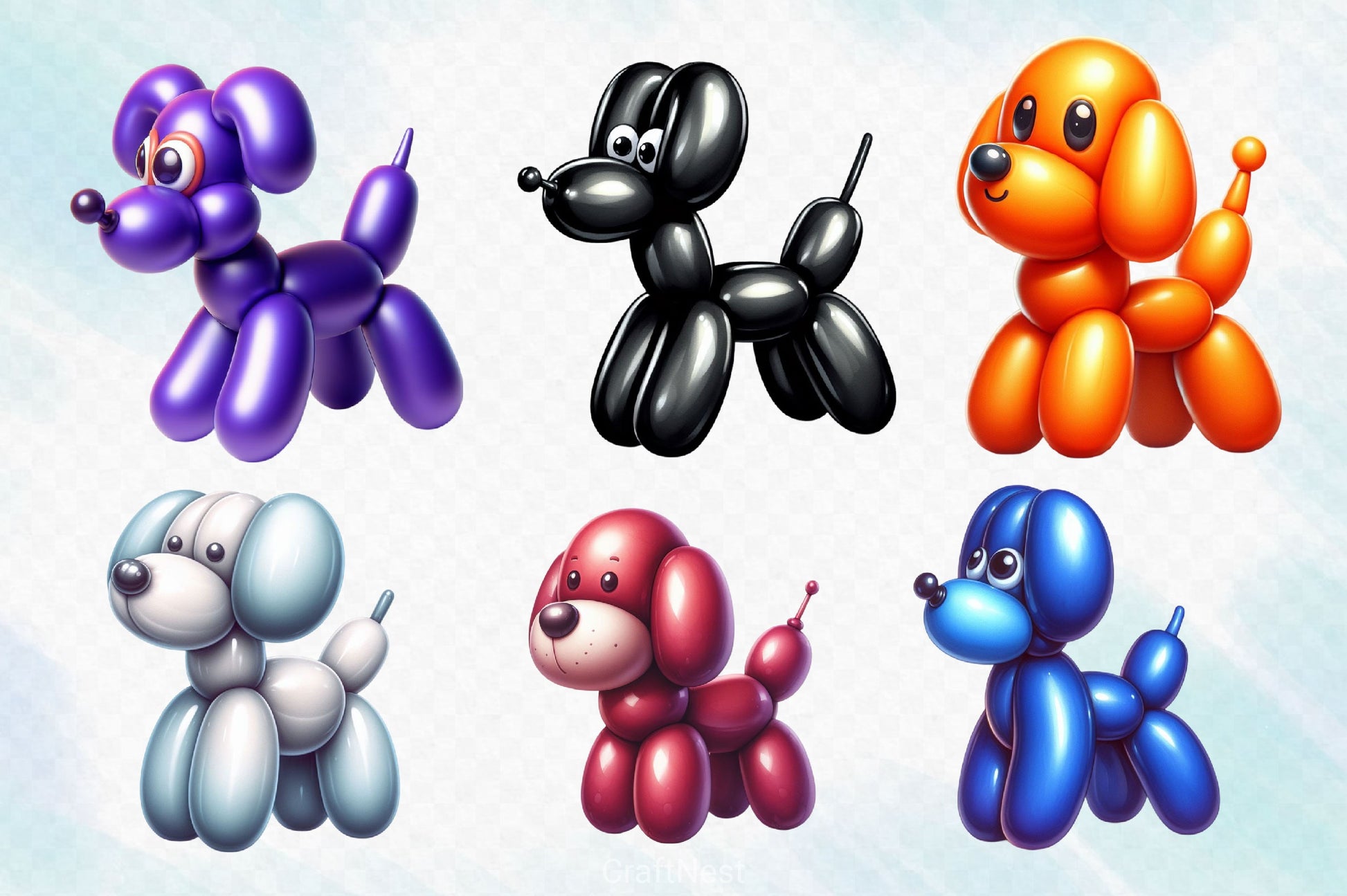 Funny Balloon Dogs Clipart Bundle 4 - CraftNest - Digital Crafting and Art