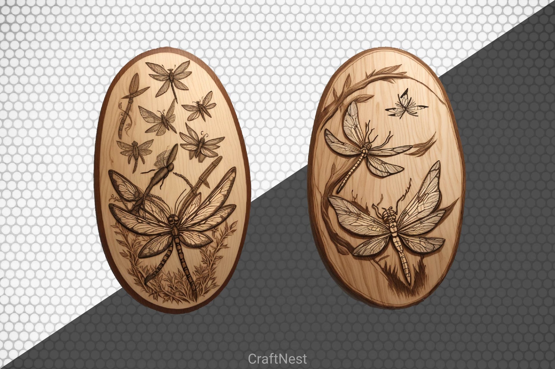 Wood Dragonfly Coasters Clipart Bundle - CraftNest - Digital Crafting and Art