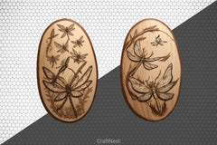 Wood Dragonfly Coasters Clipart Bundle - CraftNest - Digital Crafting and Art