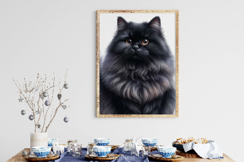 Fluffy Black Cat Clipart Bundle - CraftNest - Digital Crafting and Art