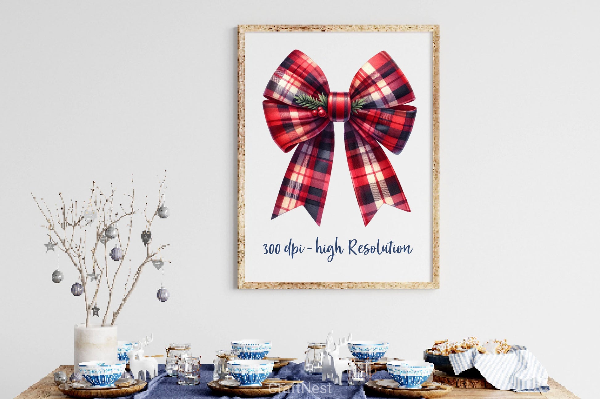 Christmas Plaid Bows Clipart Bundle - CraftNest - Digital Crafting and Art