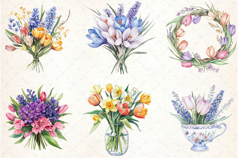Spring Flowers Clipart Bundle 7 - CraftNest - Digital Crafting and Art