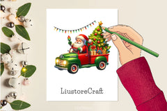 Christmas Santa Red Truck Clipart Bundle - CraftNest - Digital Crafting and Art