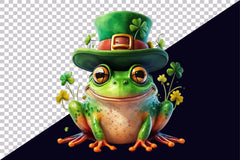 St Patricks Day Frog Clipart Bundle - CraftNest - Digital Crafting and Art