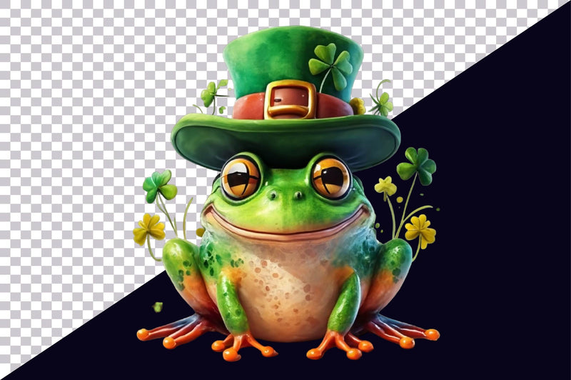 St Patricks Day Frog Clipart Bundle - CraftNest - Digital Crafting and Art