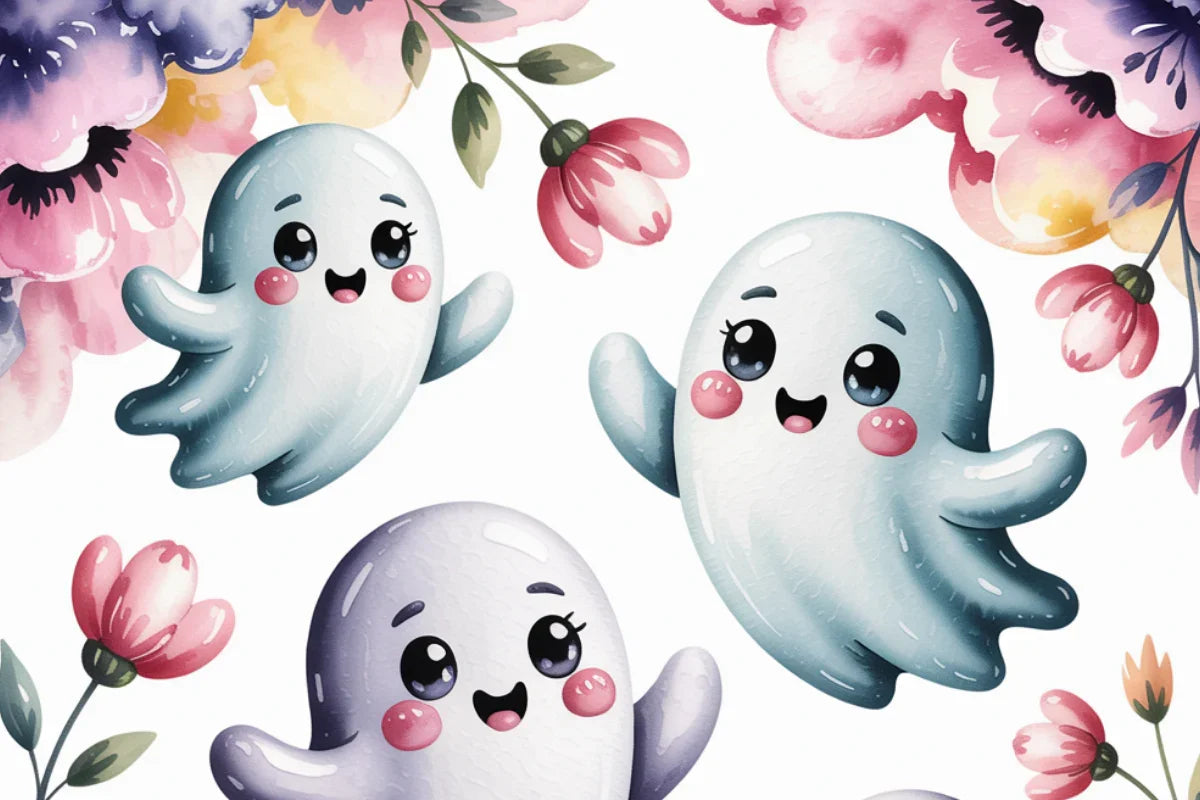 Kawaii Ghosts Background Papers - CraftNest - Digital Crafting and Art