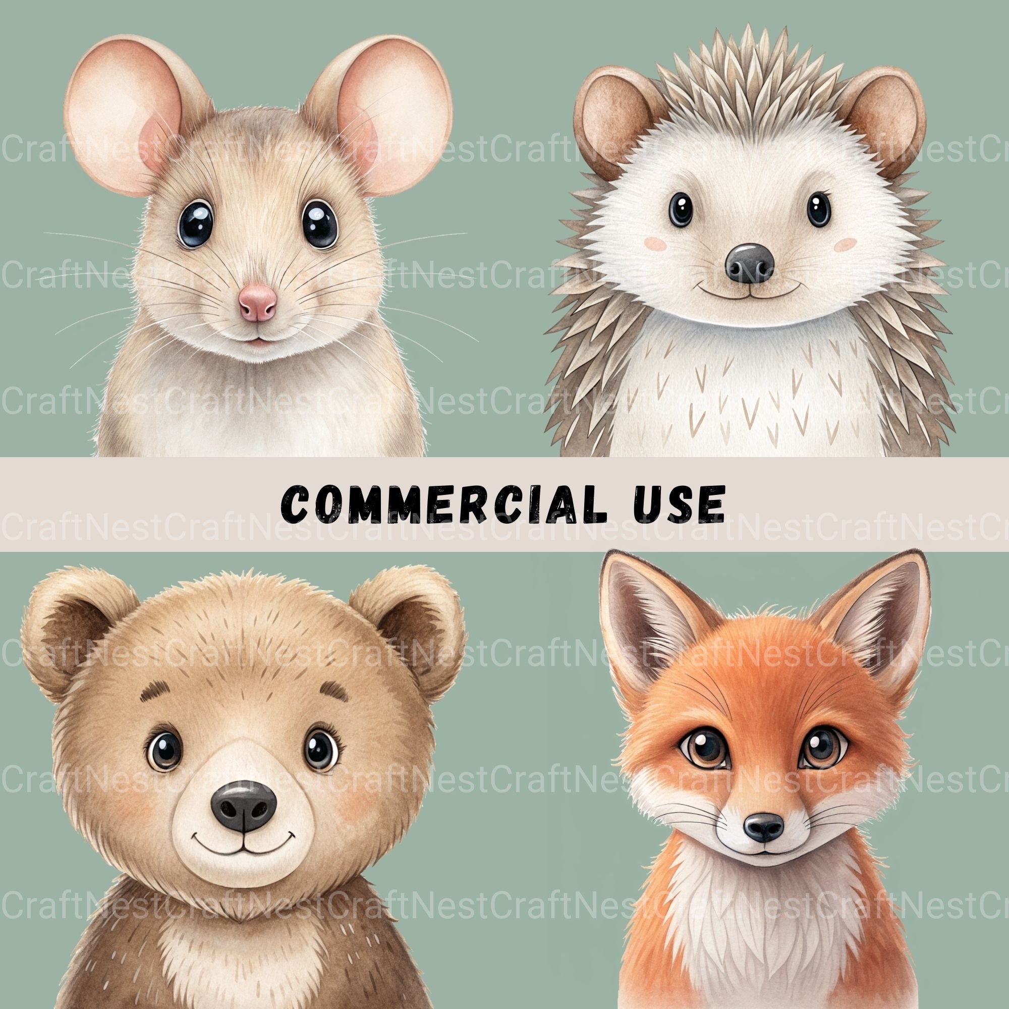 Woodland Animals 2 Clipart Bundle 4 - CraftNest - Digital Crafting and Art