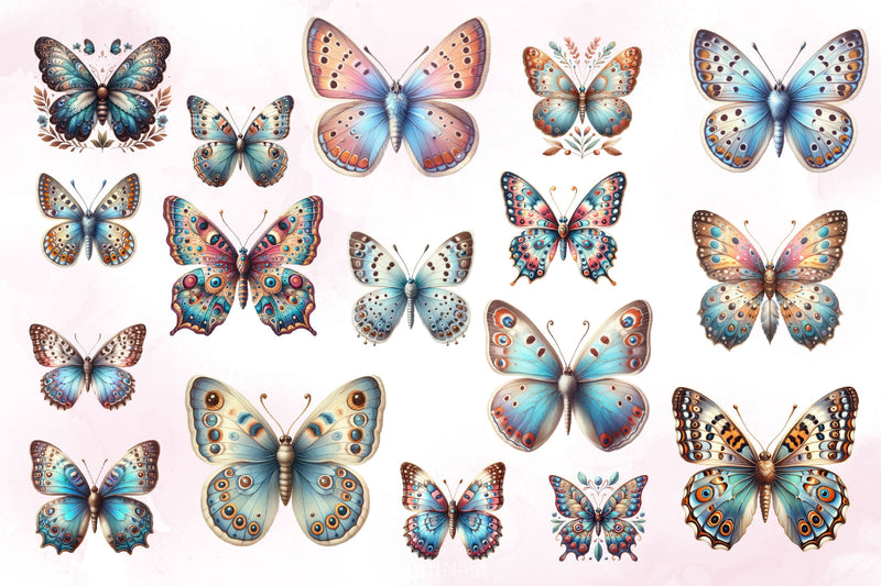 Vintage Butterfly Clipart Bundle 3 - CraftNest - Digital Crafting and Art