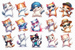 Funny Dabbing Cats Clipart Bundle - CraftNest - Digital Crafting and Art