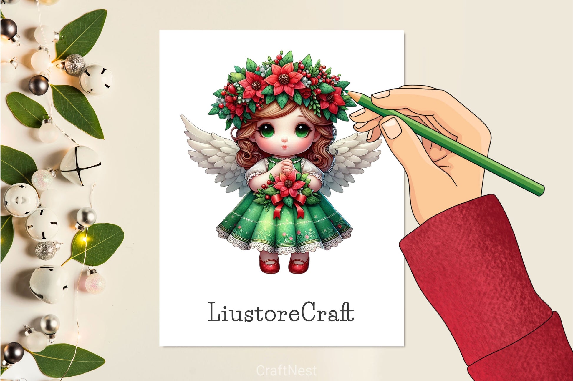 Cute Christmas Angels Clipart Bundle - CraftNest - Digital Crafting and Art