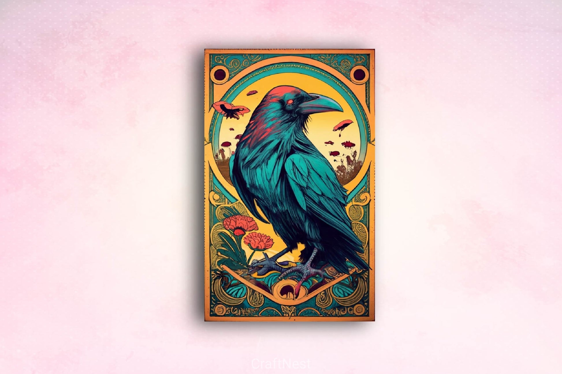 Art Nouveau Raven Clipart Bundle - CraftNest - Digital Crafting and Art
