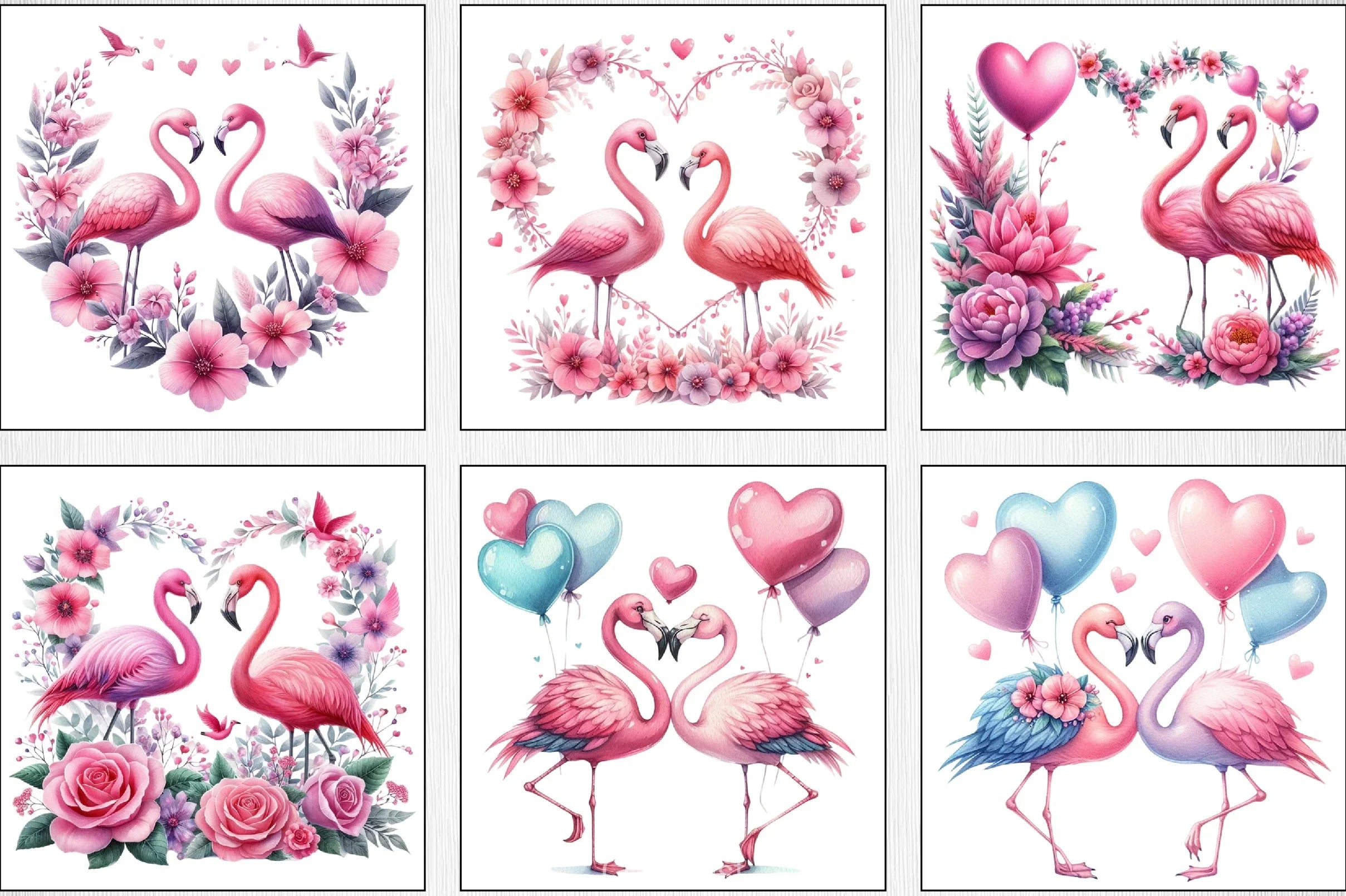Valentine's Day Flamingo Clipart Bundle - CraftNest - Digital Crafting and Art